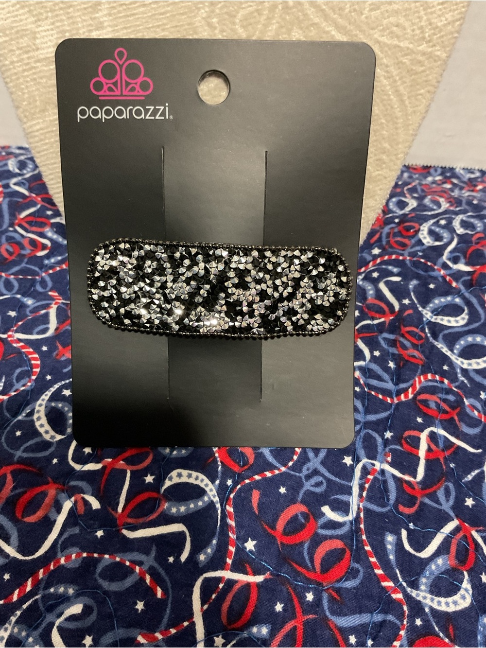 Paparazzi Black and Silver Sparkle Hair clip from hair on out